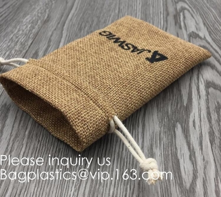 Geschenkzakjes met jute draad Linnen Hessische zakken zakken voor feest bruiloft gunsten sieraden ambachten, kleine cadeautjes