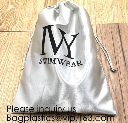 Van het de Zakkenhuwelijk van de satijngift van de Gunstdrawstring van de de Zakkenbaby van de Douchekerstmis de Giftzak, Aangepast Logo Thick Gold Satin Hair Exten