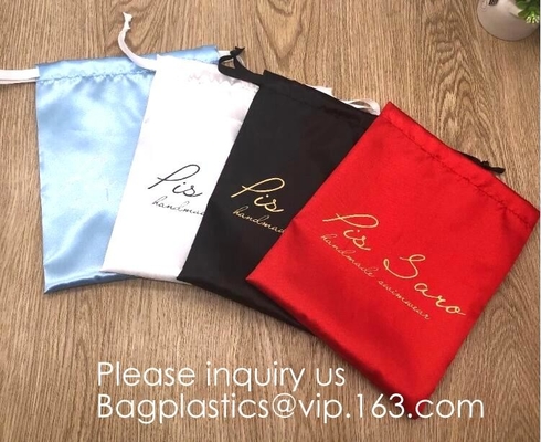 De Zak van het de Handtasstoflaken van het luxesatijn, Donkerblauw Dik Matt Satin Pouch With Ribbon, de Zak van Satijndrawstring voor Bikinipakket