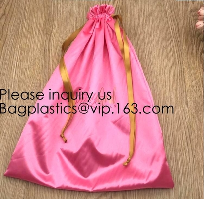 Aangepaste de Sok Verpakkende Zak van de Satijnlingerie, Kleurrijke Satijnzak voor Haar Verpakking, Groene Roze Rose Gold Satin Drawstring