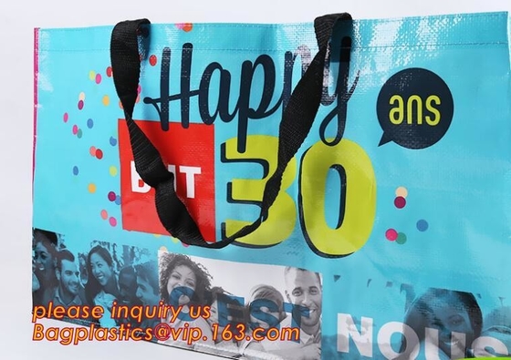 Kleur het Gedrukte pp Geweven het Dragen Winkelen/Kruidenierswinkel Tote Bag, de promotietotalisator gelamineerde niet geweven van pp manier van de giftzak handb