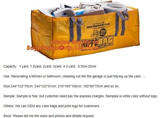1000 kg bulk bag 1 ton skip bag Pp jumbo bag,Pp bouw afval bulk Skip bag,super sack bulk jumbo bags