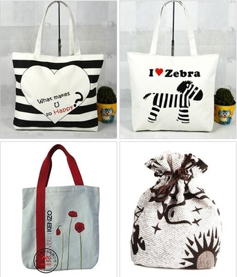 Het Canvas van de Douanelogo promotion zipper grocery shopping 8OZ van China maakt omhoog Tote Cotton Bag, 350X400MM de druk van het Douanescherm