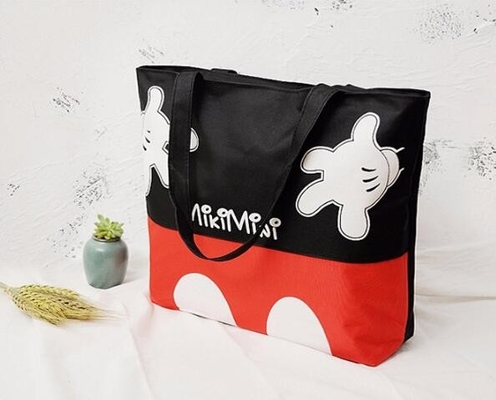 Het Canvas van de Douanelogo promotion zipper grocery shopping 8OZ van China maakt omhoog Tote Cotton Bag, 350X400MM de druk van het Douanescherm