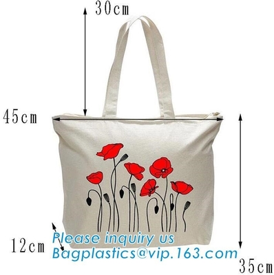 De standaardgroottedouane drukte canvas Tote Hand Shopping Cotton Bag, Aangepaste Manierschool Tote Shopping Bag, Canvasbedelaars