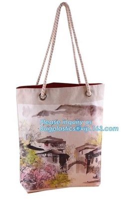 Met de hand gemaakt Canvas Tote Bag, het Canvaszak van het Leerhandvat, Zwaar Canvas Tote Bag, het Winkelen van Eco het Vriendschappelijke Goedkope Katoen van de Zakmanier