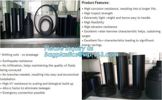 HDPE WATERVOORZIENINGSpijp, PE PIJP, ZWARTE PIJP, WITTE PIJP, 20mm tot 1000mm hdpe pijp voor watervoorziening en irrigatie, Plastic Pi