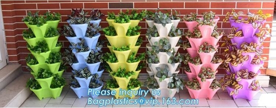 Stapelend van de de Toren de Stapelbare Verticale Plastic Tuin van de Bloempot van de de Planters Plantaardige Bloem Pot van de de Aardbeiplanter groei Vers