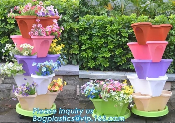 Stapelend van de de Toren de Stapelbare Verticale Plastic Tuin van de Bloempot van de de Planters Plantaardige Bloem Pot van de de Aardbeiplanter groei Vers