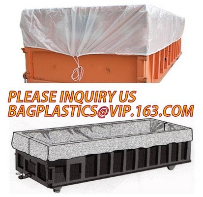 Grote duurzame drawstring dumpster containervoering voor huisvuilwegwerpproduct, de voering van de stortplaatsvrachtwagen |plastic bedvoeringen voor dumpst