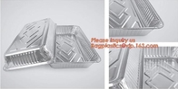 Zilveren Folie Rechthoekige Meeneemcontainer met document deksel, de Aluminiumfoliecontainer van het Keukengebruik, 700ml-containe van de voedselopslag