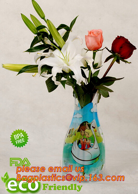 Vinyl Plastic Standup Bloemvaas, Plastic de Bloemvaas van pvc met Prachtig Ontwerp, Waterdicht Vouwbaar Plastiek