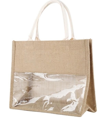 De Zak van strandtote shoulder bag with interior, van de Jute Gezamenlijke pvc van Jutezakken de Natuurlijke van de de Wijnkruidenierswinkel Zak van de de Dragerjute Verpakkende