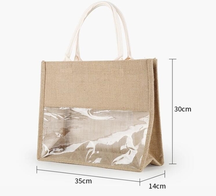 De Zak van strandtote shoulder bag with interior, van de Jute Gezamenlijke pvc van Jutezakken de Natuurlijke van de de Wijnkruidenierswinkel Zak van de de Dragerjute Verpakkende