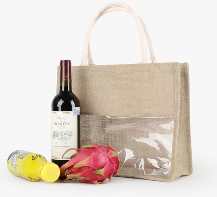 De Zak van strandtote shoulder bag with interior, van de Jute Gezamenlijke pvc van Jutezakken de Natuurlijke van de de Wijnkruidenierswinkel Zak van de de Dragerjute Verpakkende