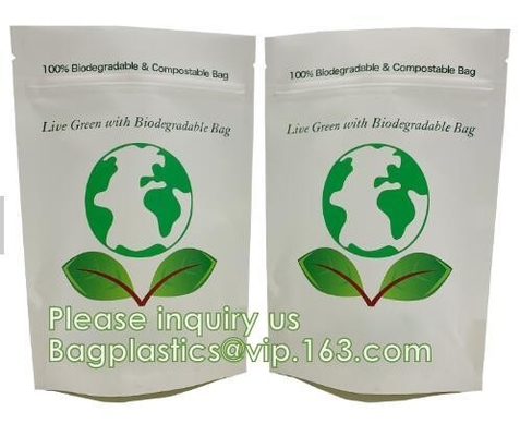 Van de het Voedsel Standup Witte Resealable Grote Voorraad van Bageasebagplastics Bruine Kraftpapier Composteerbare k het Duidelijke Document Zakken