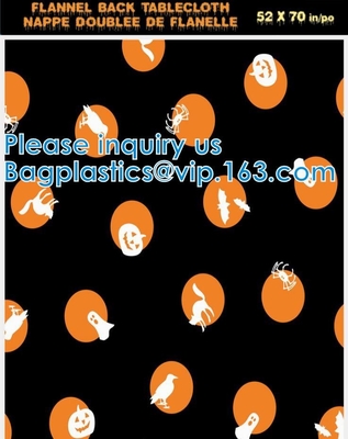 De vinyl van de het Banketgebeurtenis &amp; Partij van Kerstmis Gelukkige Halloween de Tafelkledenlijst van Ployester van de Leveringsdecoratie behandelt picknicks