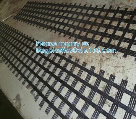 Vezel Geogrid voor de Glasvezel Tweeassige Geogrid van de Wegenbouwbouw met Niet-geweven Geotextile Grondstabilisatie