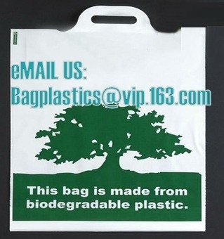 de composteerbare douane drukte t-shirt plastic zak met eigen embleem, maïszetmeel gemaakte biologisch afbreekbare 100%
