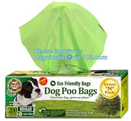 PE van Maïszetmeeleco de Vriendschappelijke Opschonen Zakken van Douanelogo printed dog poop bag, Zak van het de Hondachterschip van Eco de Biologisch afbreekbare voor Huisdier