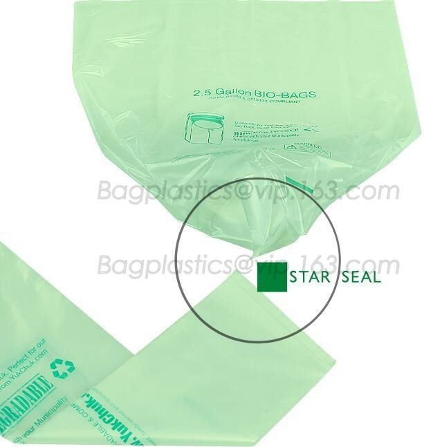 100% de composteerbare zakken van de sterverbinding, zakken op broodje, zakken in broodje, opbrengszakken, film op broodje, t-shirt plastic het winkelen zakken