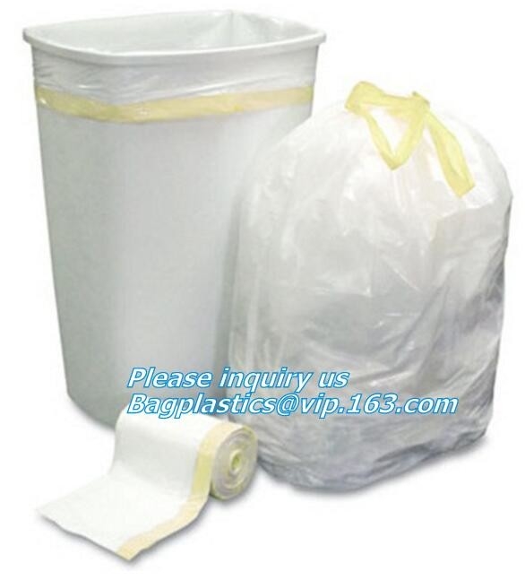 Vriendschappelijke Drawstring de Wasserijzak van Maïszetmeel Biologisch afbreekbare Composteerbare Eco, Jumbo Composteerbare Plastic het Afvalbedelaars van Drawstring