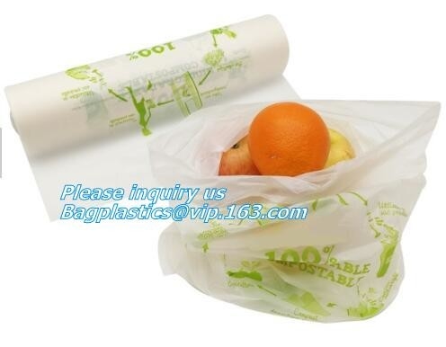 het o.k. composthuis verklaarde plastic de opbrengszak van het douane in het groot PLA gebaseerde biologisch afbreekbare composteerbare plantaardige fruit