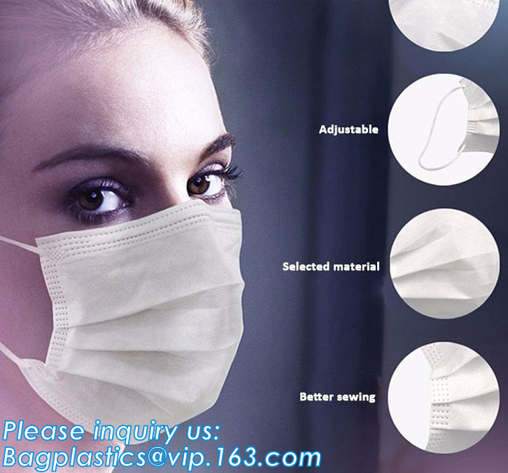 FDA-goedkeuring medische niet geweven chirurgische beschikbare 3 beoefent earloop gezichtsmasker, het Beschikbare masker van het earloopgezicht van 3ply medische