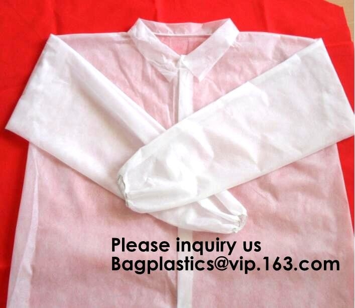 Van het de Overtrekkenkostuum van SMS Beschikbare Witte Chemische Beschermende Elastische de Polsritssluiting Met een kap Front Closure, bagease, bagplastics