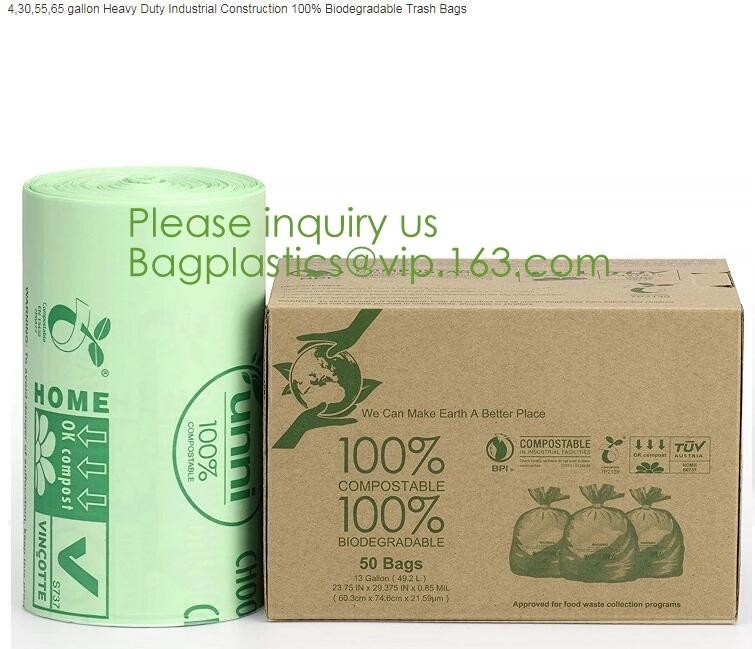 De bio Materiële Bio Plastic Materiële Eco Plastic, Bemerkte Composteerbare Bio Chemisch afbreekbare Vuilniszakken van Eco met Logo Bagplastics