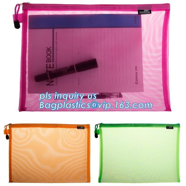 Pvc dat k-Documentzak met Zak, A4-plastic het documentzak van Groottedames voor student, het Opleveren de pen F oplevert van oppervlaktepvc
