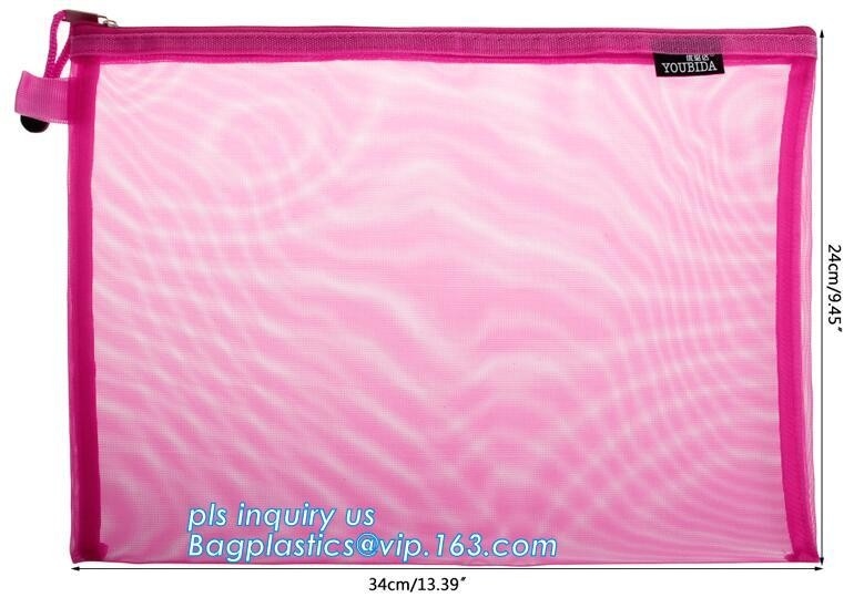 Mesh Zipper Bags, 3 PCs, de Waterbestendige A4-Document Zakken van het het Bureaudocument van de Dossieropslag