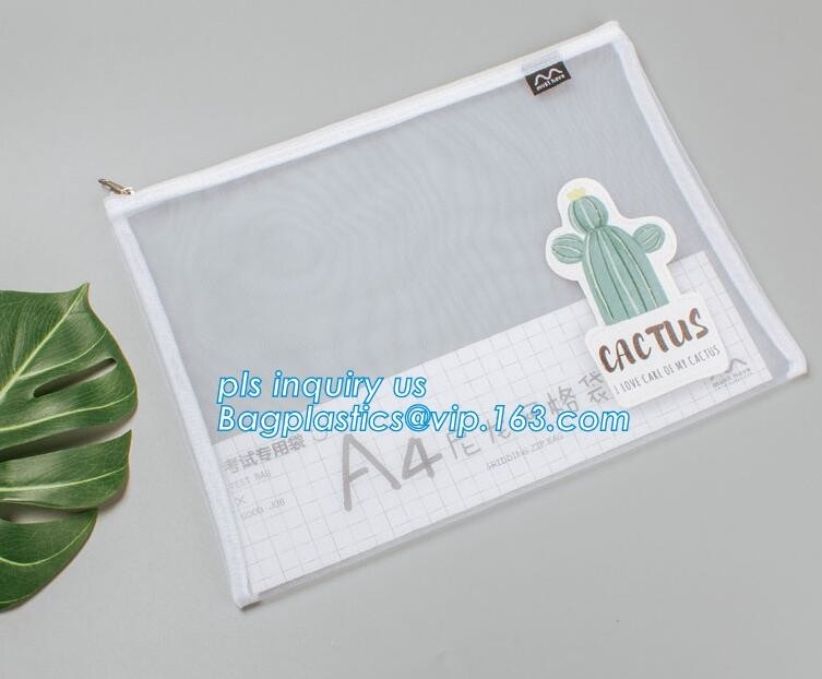Past de manier Gekleurde Duidelijke Omslag van Mesh Office Stationery A4 met Ritssluiting, Promotie de ritssluitingsdocument aan van Embleema4 A5 pvc