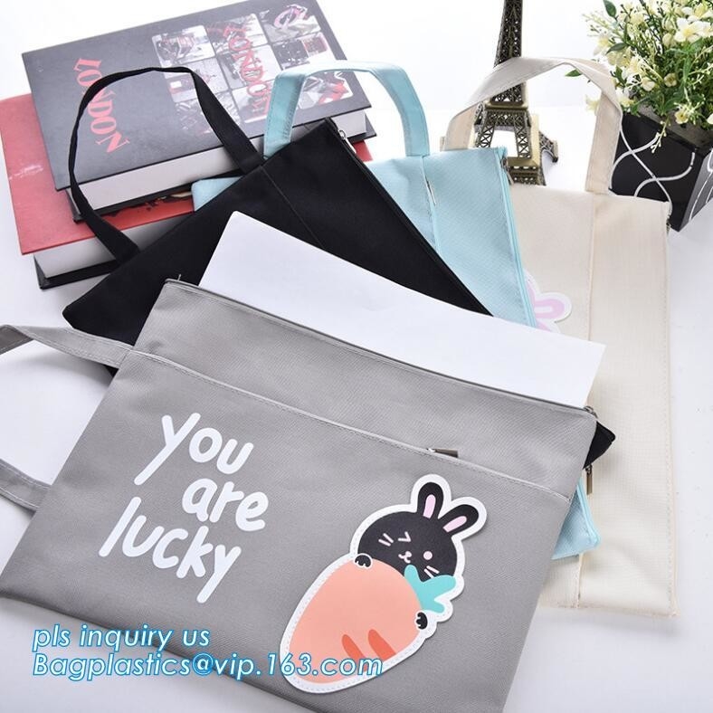 Het Potloodzak van de canvaskantoorbehoeften, van het de Zakgeval van Pen Pencil Case Stationery Pouch van het Ritssluitingscanvas de Kosmetische Zakken, Douanecanvas Stati