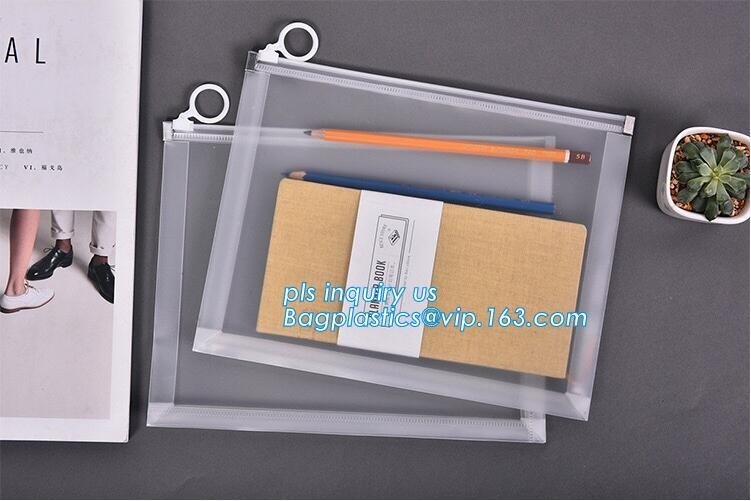 Pvc-schuifk zak voor kantoorbehoeften, dossier, schooljonge geitjes, zak van de kantoorbehoeften de verpakkende ritssluiting met schuif, de plastic Hanger van pvc