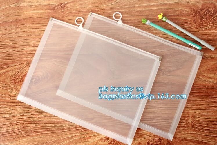 EVA Plastic Promotional Gift Packaging-de Ritssluitingszakken van de Zakschuif met Ring Holder, pvc-ritssluitingszak voor de zak van de rekeningsrekening penc