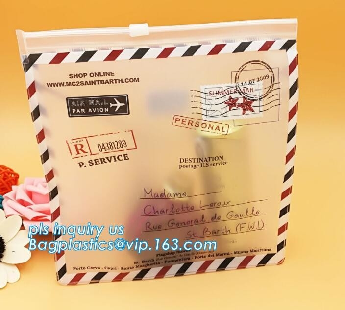 drukte de kosmetische de zak promotiedouane van schuifk pvc plastic zak, het Milieuvriendelijke berijpte duidelijke plastic kledingstuk B van pvc