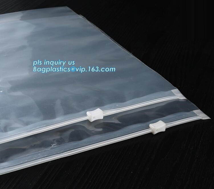 vinyl de hangerzak van schuifpvc, vinylpvc-zakken met schuifritssluiting, OEM de duidelijke plastic duidelijke vinylschuif van de ritssluitingszak zippe