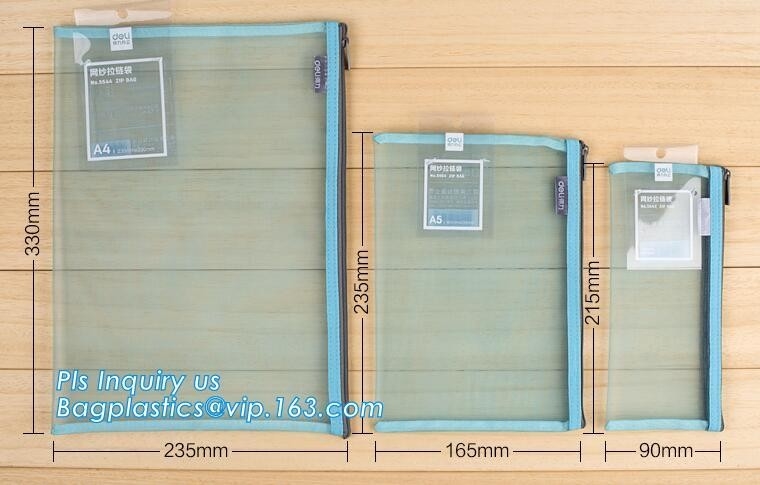 de plastic pvc-van de het netwerkritssluiting van de dossierzak transparante zak van het de zak waterdicht makende document, van het de ritssluitingsdossier van A4 A5 A6 transparant de zakpvc me