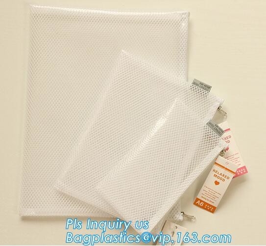 Omslagen van het het Netwerka5 Zwarte Dossier van de bureaukantoorbehoeften de Plastic met Ritssluiting, Milieuvriendelijk pvc Mesh Zipper Document Bag Plastic A van A4