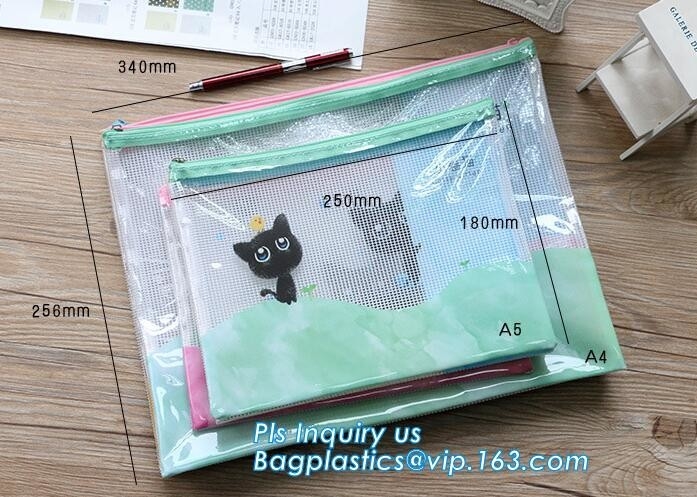 pp-het plastiek van de dossieromslag in eigen zak steekt documentzak, A4-van de de ritssluitingszak van de netwerkomslag het documentzak, Documentzak met Ritssluitingsopslag