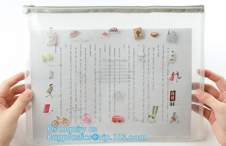 Documentzak met de Houder van de Ritssluitingsopslag voor Documenten Kantoorbehoeftenstudent Gift, Aangepaste tribune op ritssluitings plastic zak