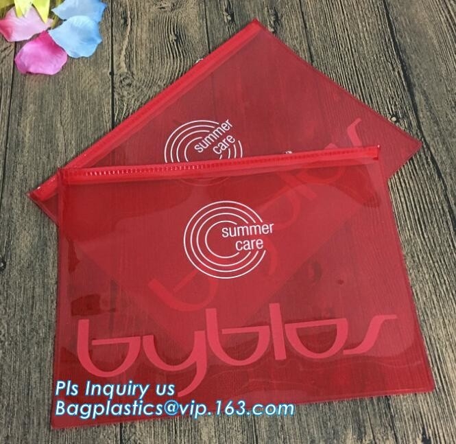 unieke van de de schuifhaak van ontwerp coloful gedrukte duidelijke pvc plastic hangende de ritssluitingszak, de Zak van de Schuifritssluiting met Douaneembleem