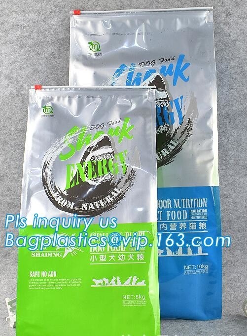 Van de de vierlingverbinding van de schuifritssluiting de zak van het de zak10kg voedsel voor huisdieren, Tin Tie Flat Bottom Coffee Bean Bag/de Vierlingverbinding van de Aluminiumfolie Zijhoekplaat