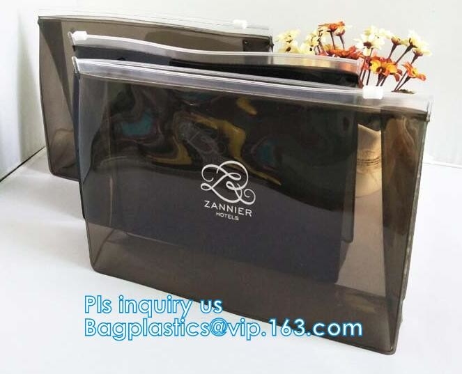 Van de de Schuifritssluiting A4 Doucment van pp de Plastic Zak van de de Dossiershouder, ritssluitingszak met plastic schuif &amp; adreskaartjehouder, Make-up