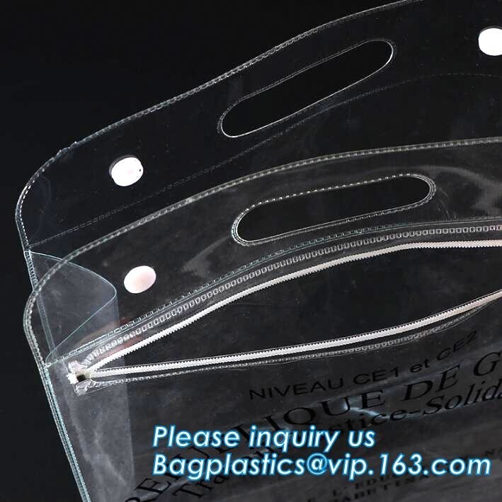 Polyester met pvc-zak van de de schuifmake-up van het bodem de materiële pit, de vriendschappelijke kosmetische zak van pvc van de reisreis, Niet-toxische geurloos