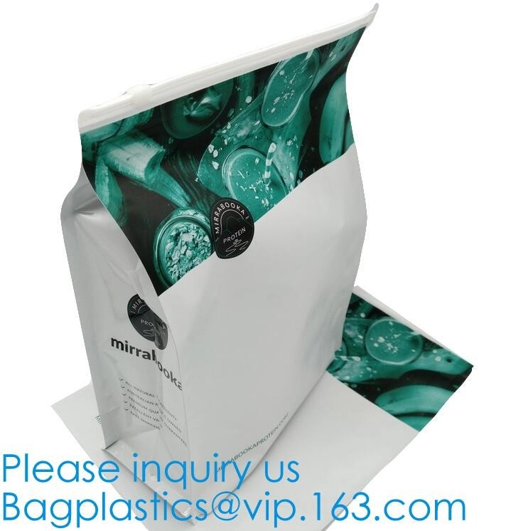 De vlakke Tribune van de Bodemritssluiting op de Ritssluiting van de Aluminiumfoliedouane met Logo Snack Packaging Bags, Vlakke Bodem met k-Ritssluiting