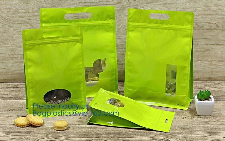 chocoladevoedsel van de de bodemaluminiumfolie van de verpakkingsdouane de vierkante zak van de de ritssluitingszak met plastic handvat doypack vierkante bodem a