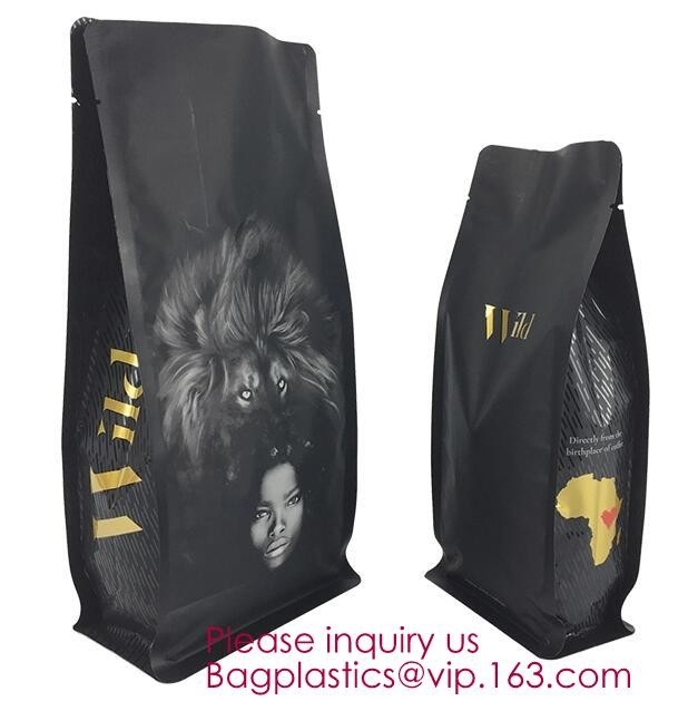 Van de de Aluminiumfolie de Vlakke Bodem van de douanedruk van de de Zakzak van de de Bodemkoffie In het groot Vierkante Klep van Bean Snack Packaging Bag With