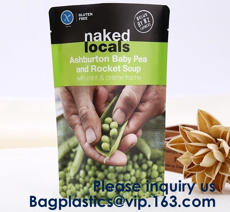De Tribune van het het PoederTarwemeel van de saladesnack op het Kruid Verpakkende Zak van de Zaksoep met Venster, van de het Voedselrang van de Soep het Verpakkende Zak Pit Loc
